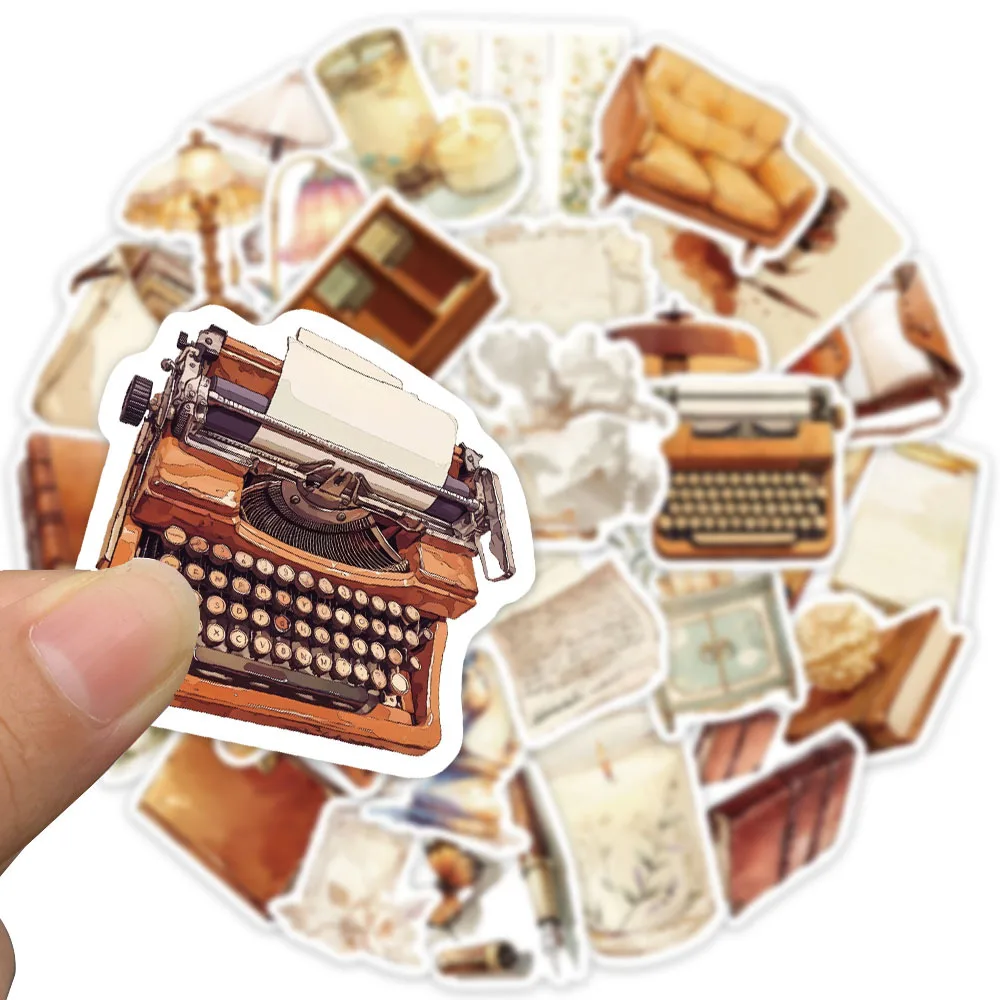 10/30 個古代本の文字ステッカースクラップブッキングクリエイティブ紙家庭用電話荷物装飾スケートボードギフト紙ステッカー