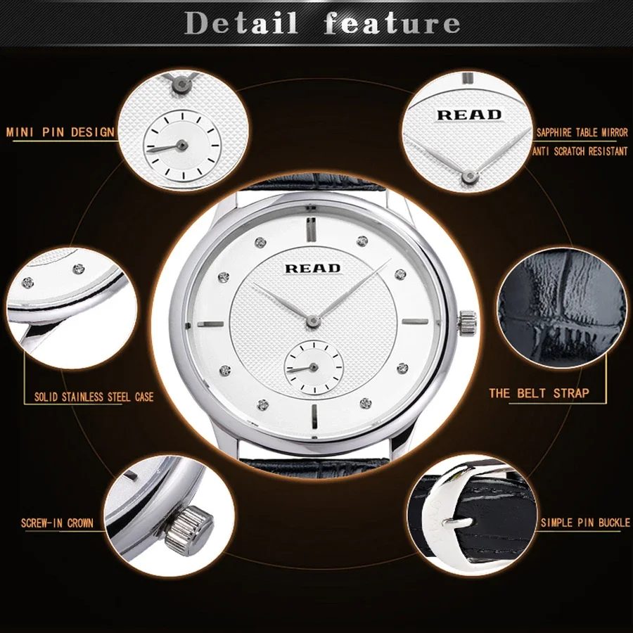 Men's Analog Quartz Watch, Sapphire Business And Leisure Watch, 30M Waterproof And Comfortable Leather Watch