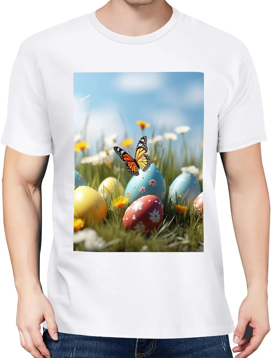 Eggs Mens Black T-Shirts Short Sleeve Crew Neck Women T-Shirt Loose Fit Soft Tees for Men Lightweight X-Small
