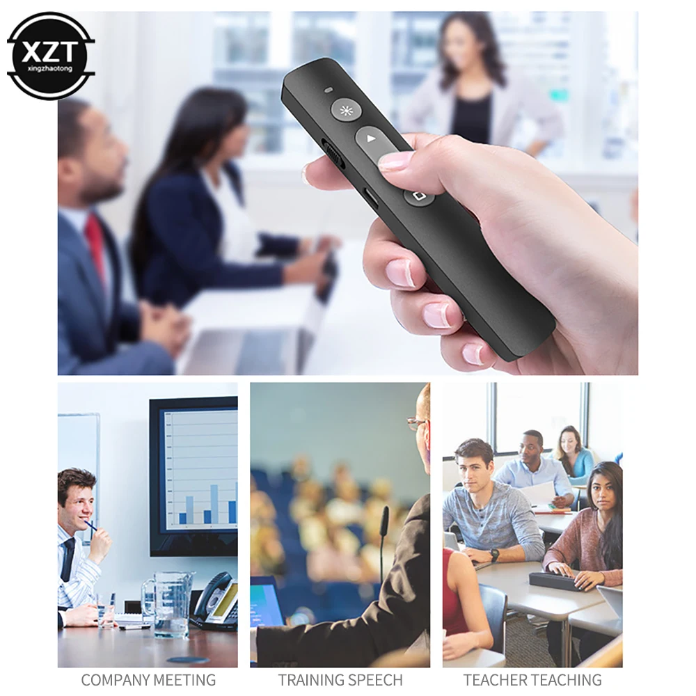 Presentation Clicker Wireless Presenter Pointer RF 2.4Ghz PPT Slide Advancer USB Remote Control Flip Pen For Powerpoint