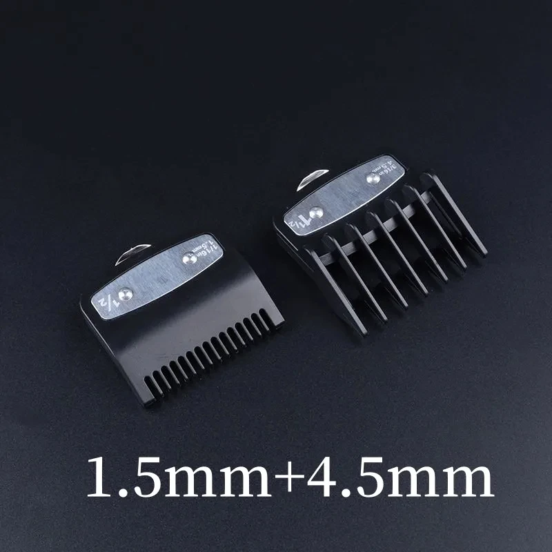 1,5mm 3mm 4,5mm 6mm Abstandskämme für elektrische Haarschneidemaschinen, professionelle Schneidführungskämme für Friseursalons, Schwarz Y0731 – Detail 3