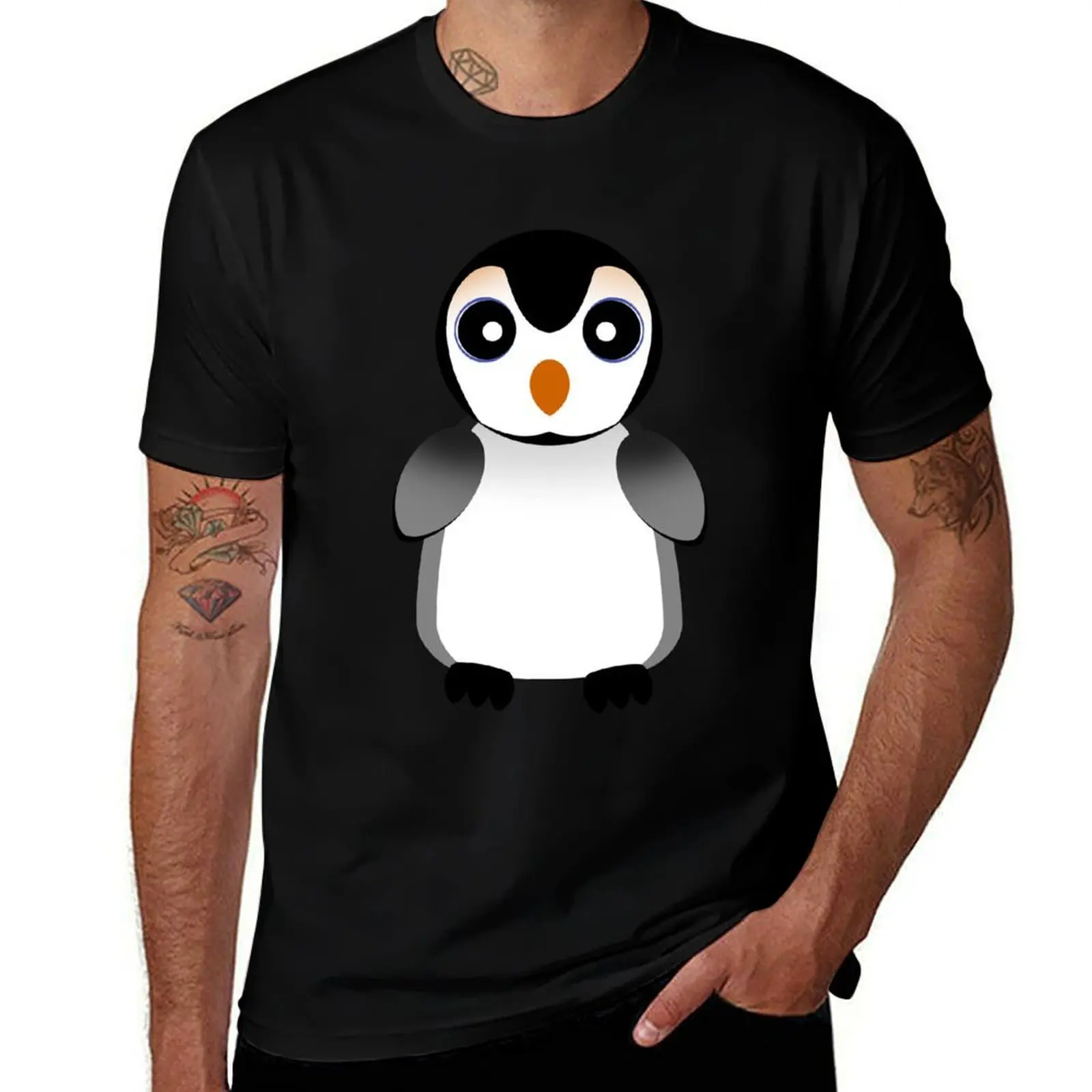 

Cartoon penguin T-Shirt t shirts for man pack white t shirt for man black cotton t-shirt plain for man package T-Shirt