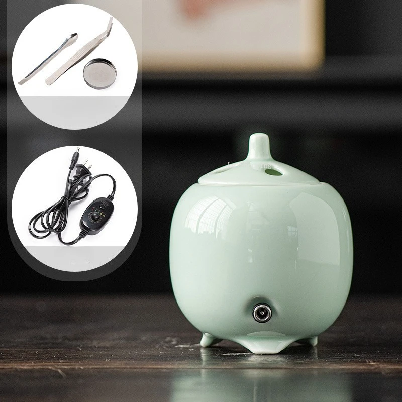 Ceramic Incense Burner Timed Temperature Adjustment Creative Electronic Censer Home Indoor Essential Oils Incense Powder Tools
