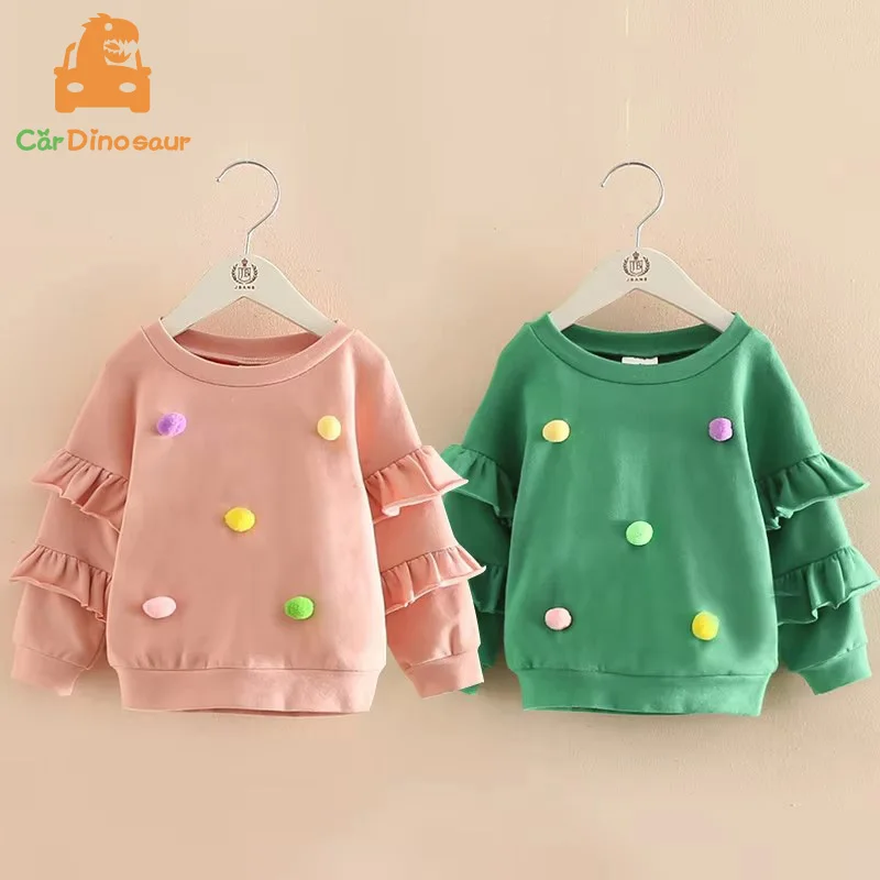 2026 Spring Autumn 2 3 4 5 6 8 10 Years Children\'S Birthday Gift Flare Trumpet Sleeve Decoration Coat Kids Baby Girl Sweatshirt