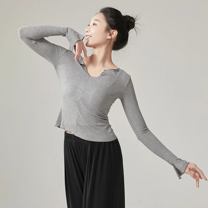 

Autumn and winter adult dance clothes long-sleeved tops women's Chinese classical dance body training clothes