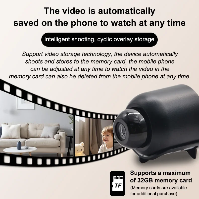 كاميرا أمان WiFi، تطبيق صغير، رؤية ليلية شفافة، خفيفة الوزن، محمولة، كاميرات ممتازة، كشف الحركة، كاميرا مراقبة لاسلكية