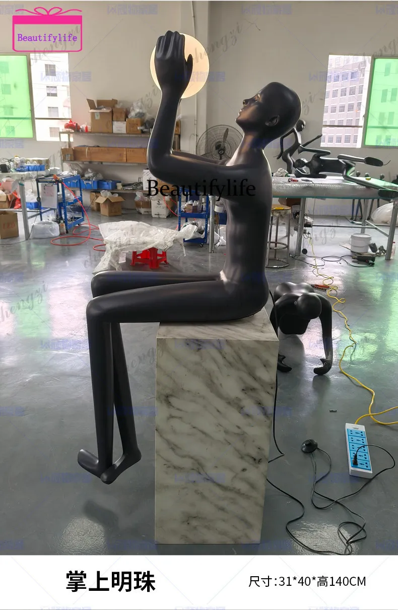 a55 Bubble blowing figure ornament hotel lobby large shopping mall decoration floor abstract sculpture art installation