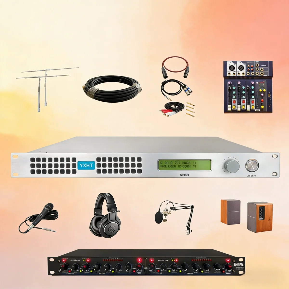 

Stereo 250W FM Transmitter Complete Kit, Professional Radio Station, Full Solution System, Hi-Fi Sound Quality