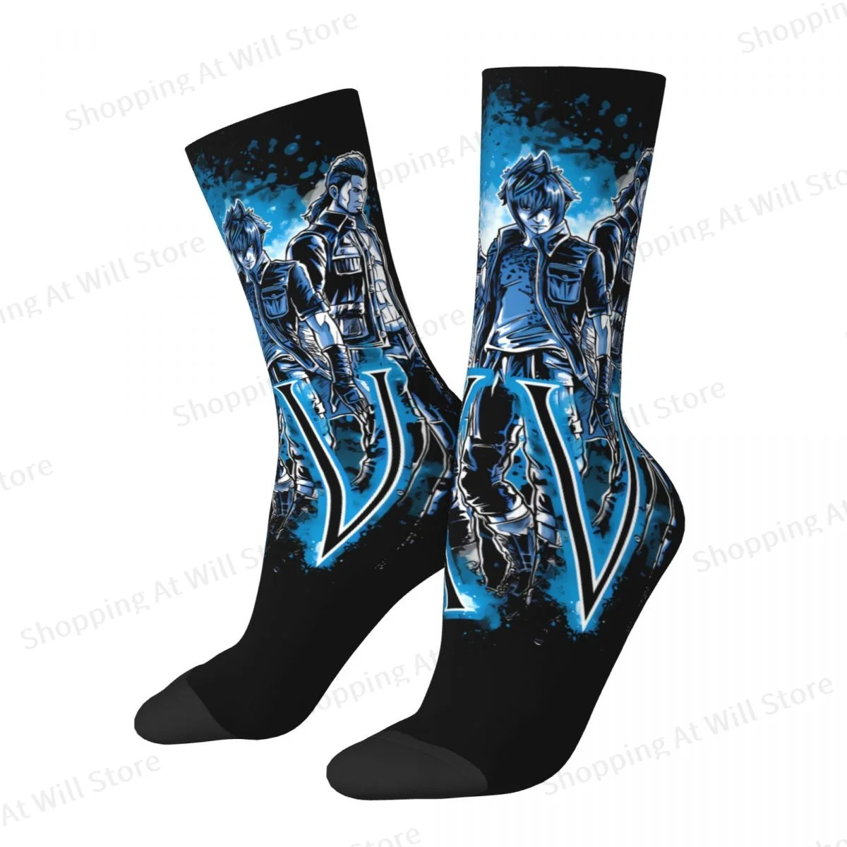 XV Final Fantasy Unisex Winter Socks Windproof Fun printing Socks Street Style Crazy Sock