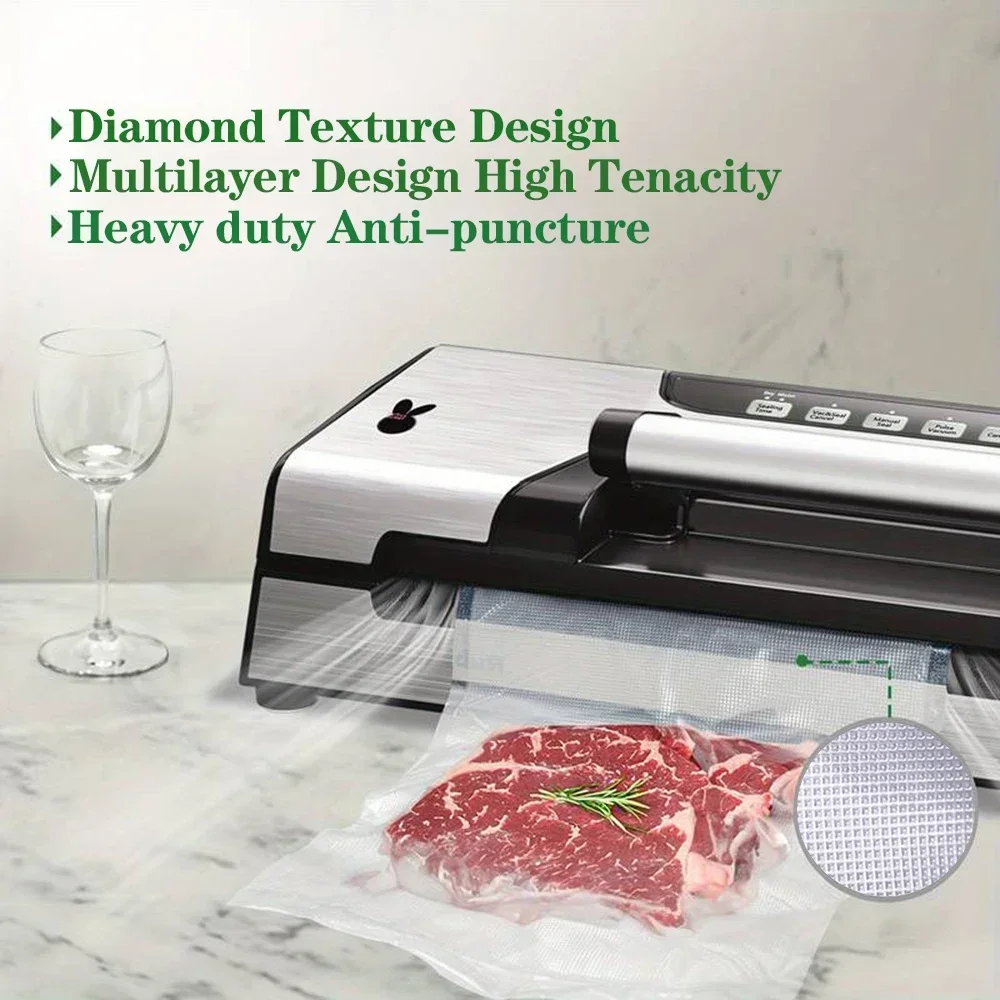 50 Premium Vacuum Sealer Bags, Food Freshness and Storage, Reusable, BPA-Free Vacuum Sealer Storage Bags,Kitchen Organizer