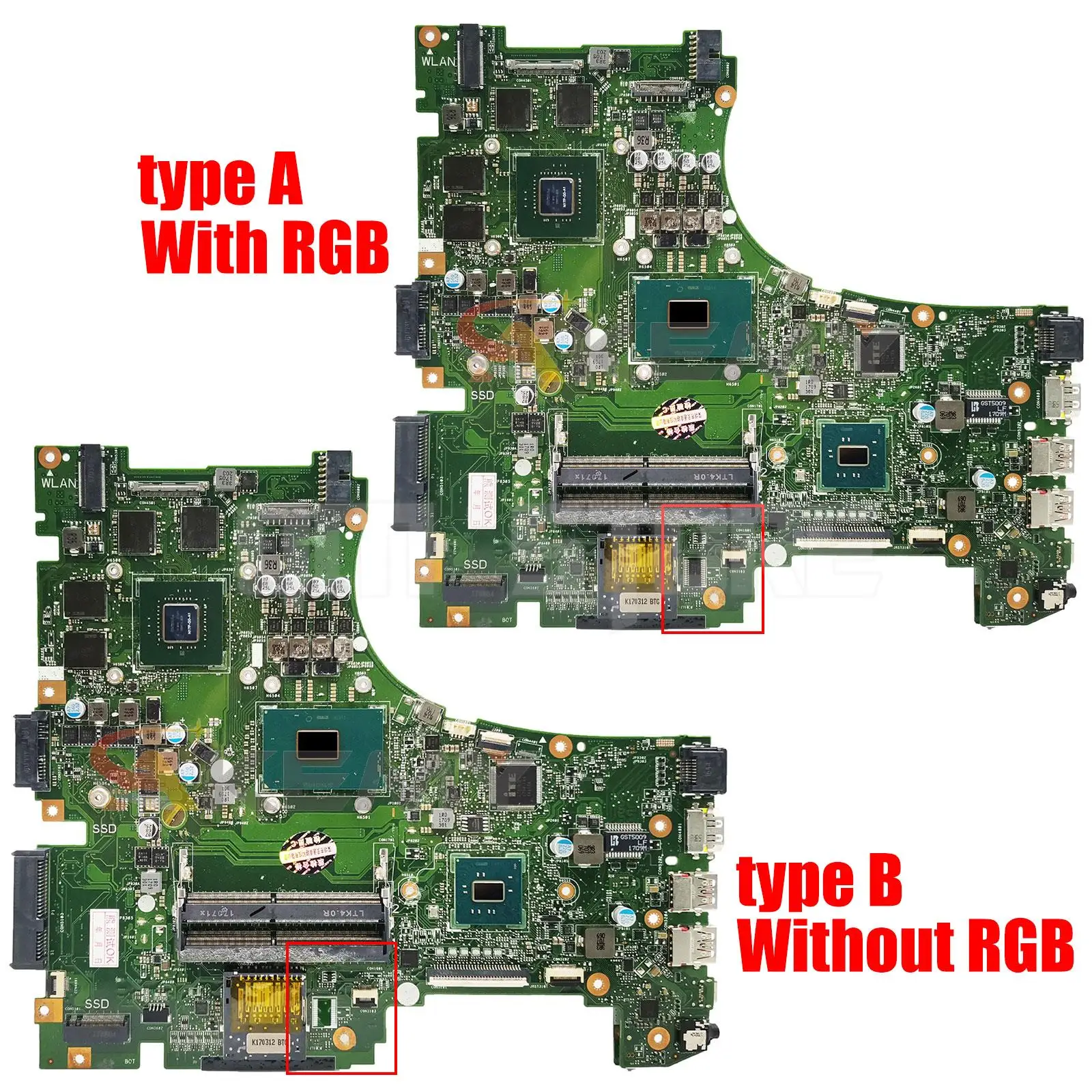 GL553V Moederbord ZX53V GL553VD GL553VE GL553VW FX553V ZX553V G553V Laptop Moederbord I5 I7 6e/7th Gen GTX1050/GTX1050Ti