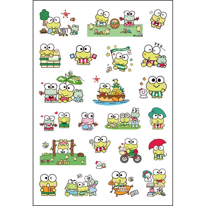 4pcs Cartoon Cute Keroppi Hand Account Stickers Mobile Computer Album Diary Stickers