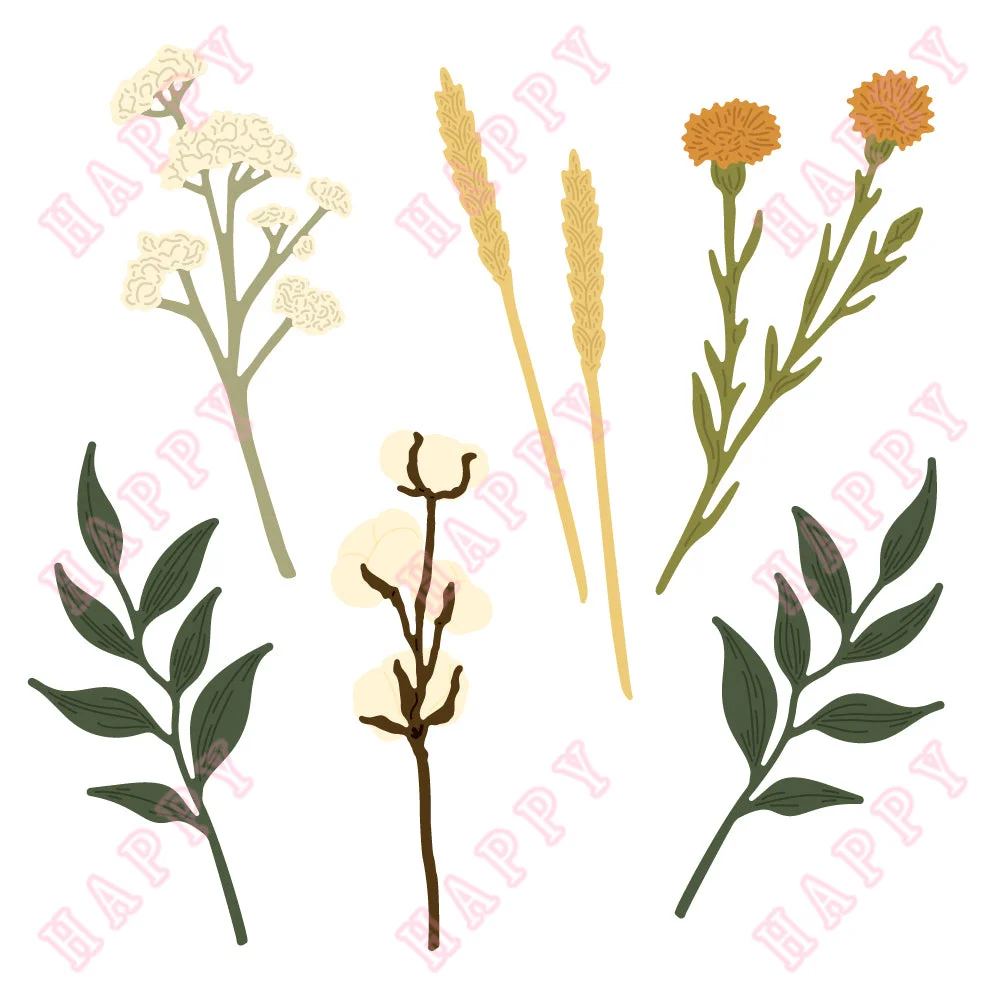 

Hot Foil Metal Cutting Dies Autumn Bouquet Decoration For DIY Scrapbooking Diary Album Paper Template Card Embossing Handcraft