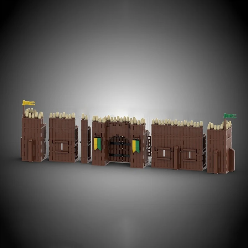 Moc Bouwsteen Modulaire Caste Palisade / Buitenste Bailey Model Technologie Baksteen DIY Assemblage Constructie Speelgoed Vakantiecadeaus