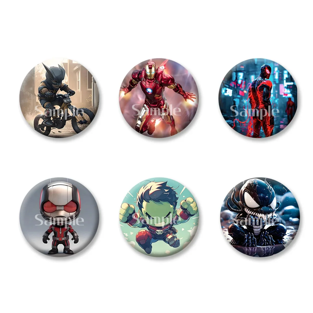 

Флэш-значок, карты Marvel Superhero, аниме, мультфильм, сувенир, брелки для девочек, удобное зеркало для макияжа, магнит на холодильник, аксессуары ACG