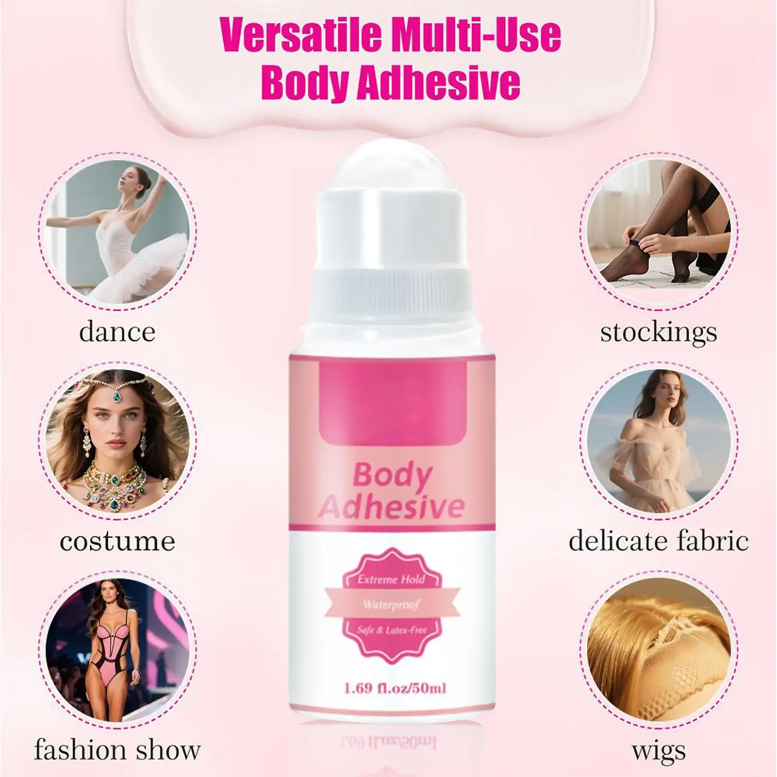 Body Adhesive for Clothing Adhesive Glue for Skin Sweat Resistant Fabric Grip Liquid Invisible Fashion Glue for Leotards Bra
