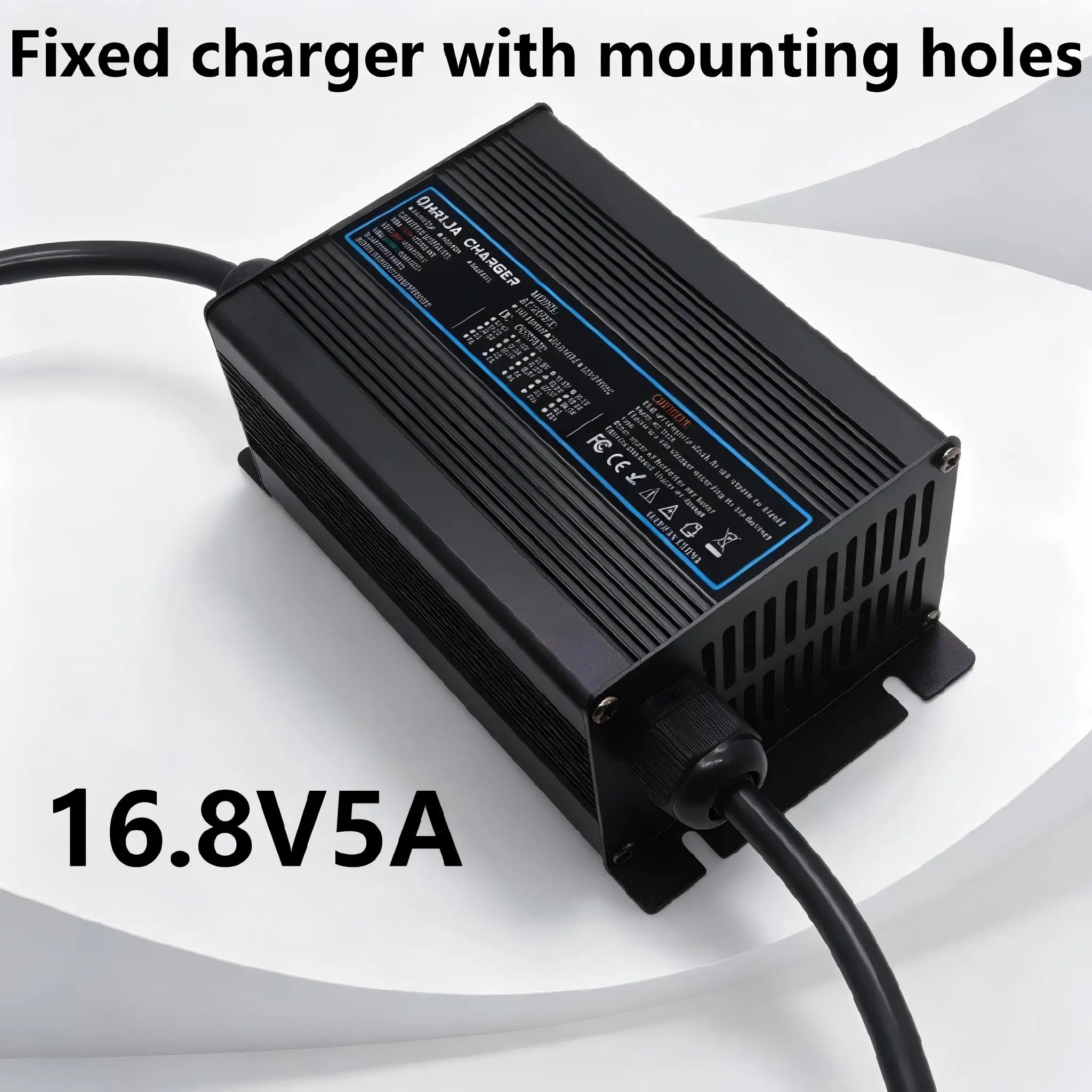 OHRIJA 16.8V 5A Fast Charger, Aluminum Shell, for 4S 14.8V Lithium Battery, Optional Plugs