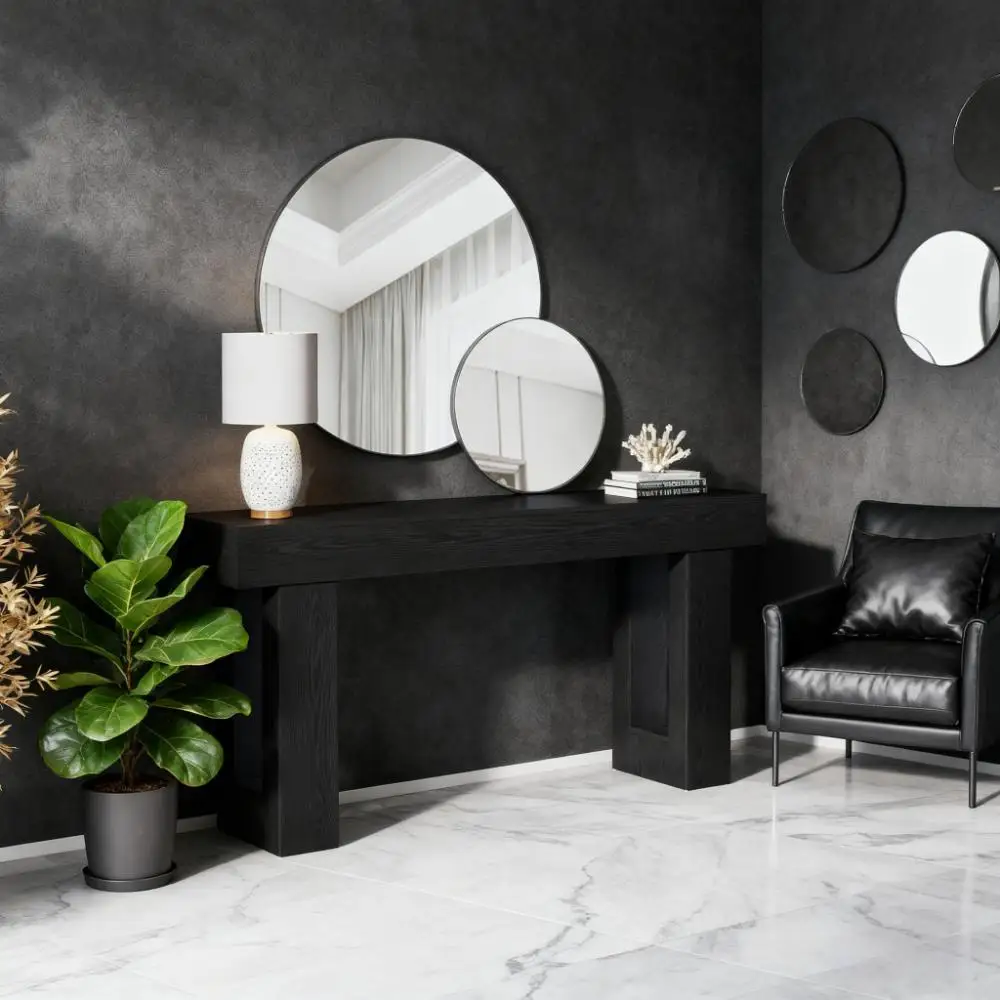 Wooden Console Table, Sofa Side Table, Living Room Table Rectangular Sofa Table Behind The Couch