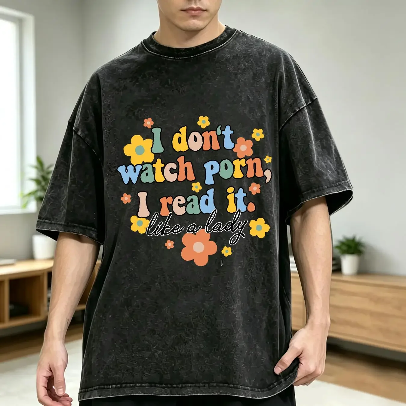 washed T Shirt I Read It Like A Lady Funny Smut Book Reader Romance Spicy long or short sleeves vintage Washed