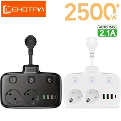 EU Plug AC Outlet Power Strip Multitap Separate Control Wall Electrical Socket With USB Charge Multiprise Adapter Network Filter