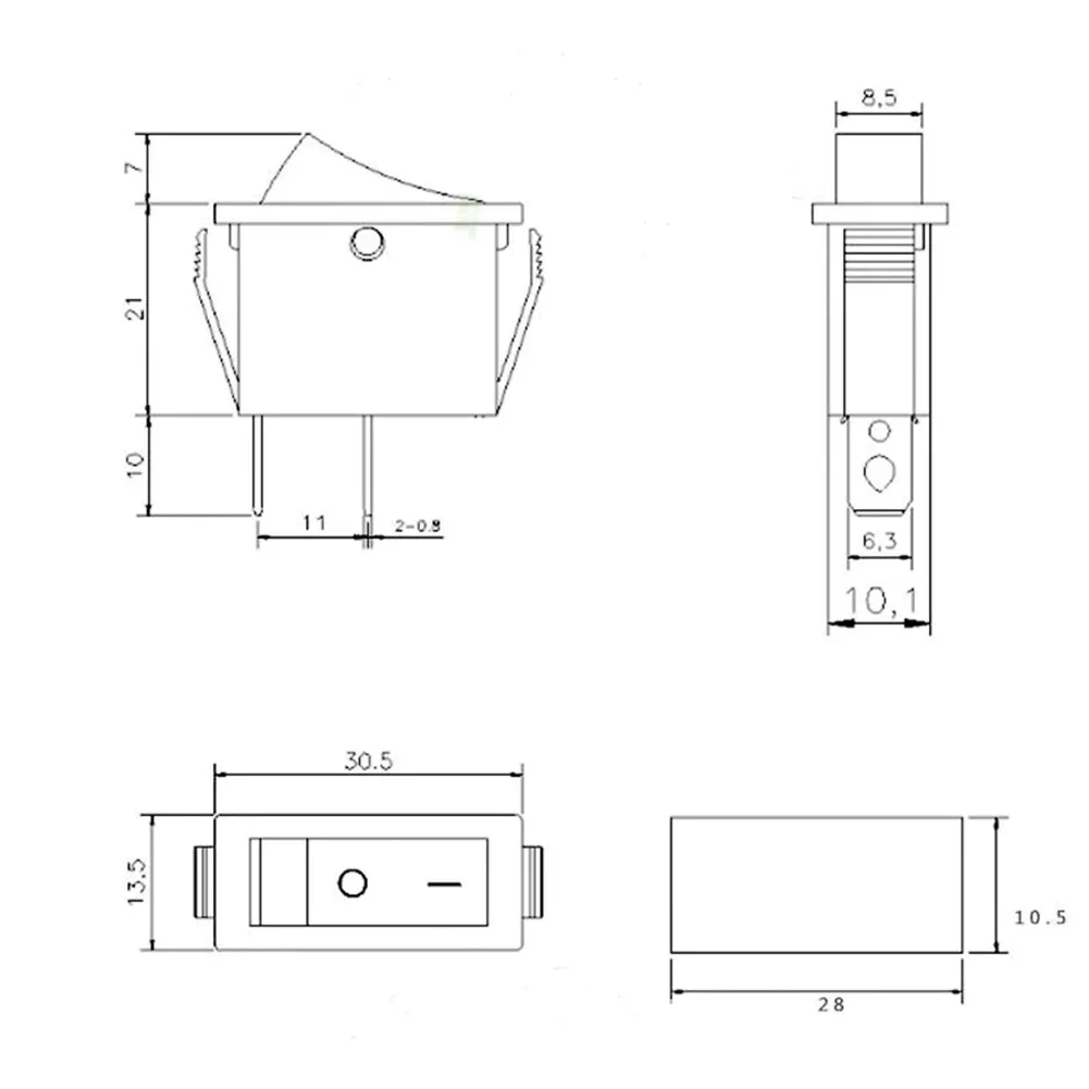 High Quality New Practical Rocker Switch Switch 240Vac 30.5mm X 13.5mm X 31mm Boat 12V For Treadmill On-Off Plastic