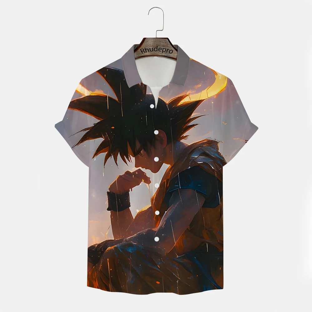 

Vegeta Goku Japanese Anime Harajuku Style Shirt Men New T-shirts 2024 Hip Hop Trend Anime 5XL Super Saiya Short Sleeve Y2k