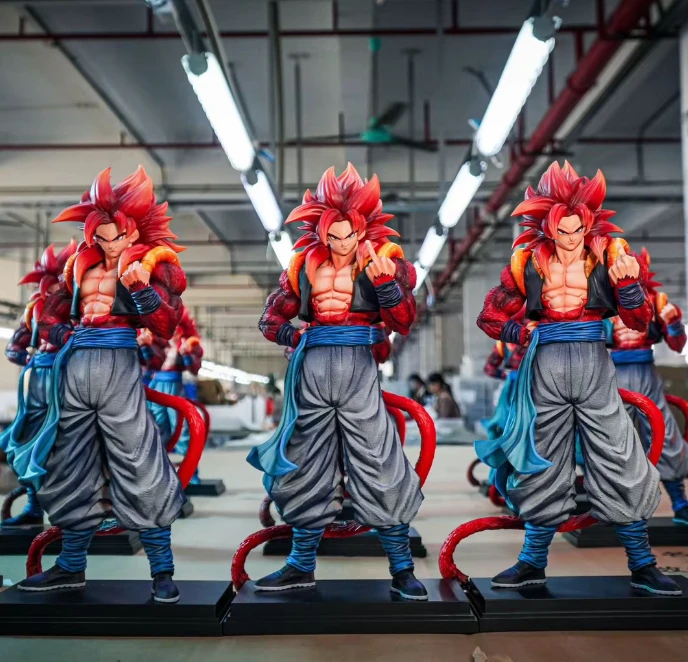 

JT Statue 33cm Dragon Ball Gogeta 3 Hands Super Saiya 4 Son Goku Vegeta The Dharma Fusion Action Figures Anime Model Doll Gift