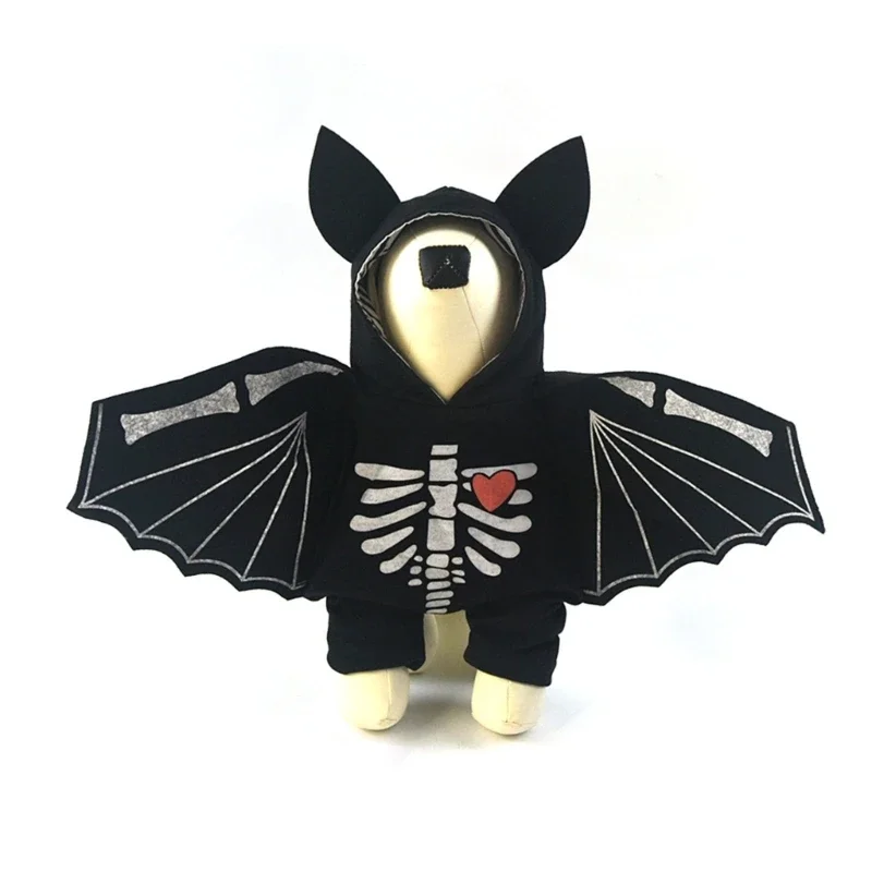 Dog Halloween Clothes Bat Wing Skeleton Halloween Theme Clothes Skeleton Pullover Spring Puppy Pajamas