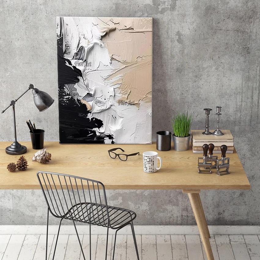 

Ручная роспись современного искусства, абстрактная картина маслом с тяжелой текстурой, настенная картина для ресторана, дизайн обоев для домашнего декора