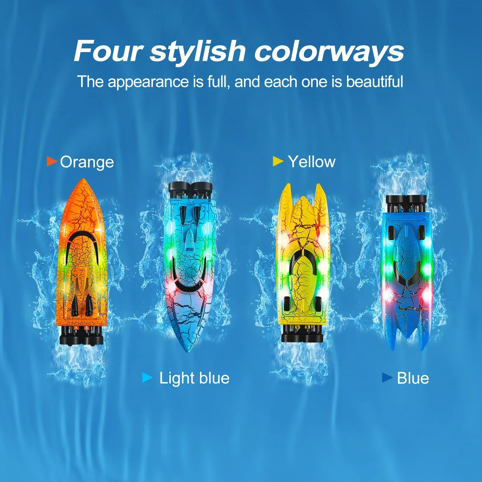 

Высокоскоростной мини-радиоуправляемый катер 2,4G: лодка с дистанционным управлением для ванны/бассейна — электрическая радиоуправляемая игрушка-трюк, детские водные развлечения