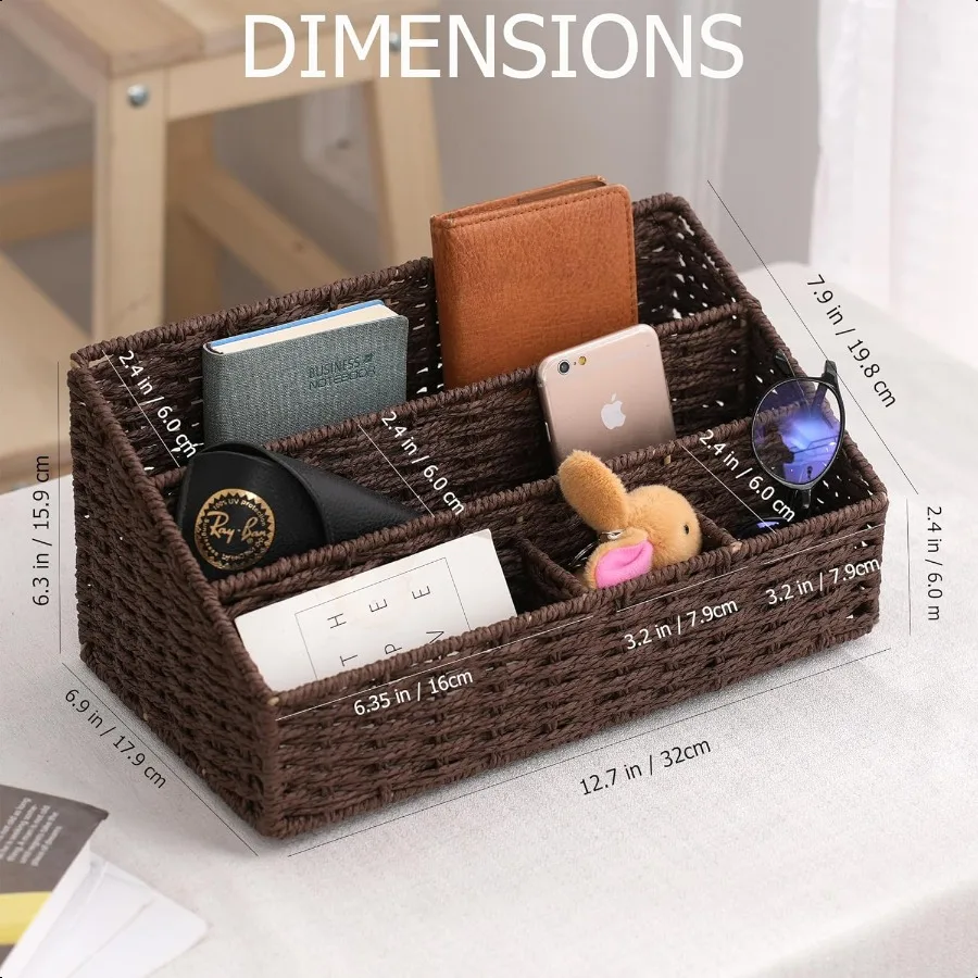 منظم البريد، منظم البريد على سطح الطاولة، فارز البريد، حامل ملفات المجلات، منظم المكتب والملحقات، بني داكن