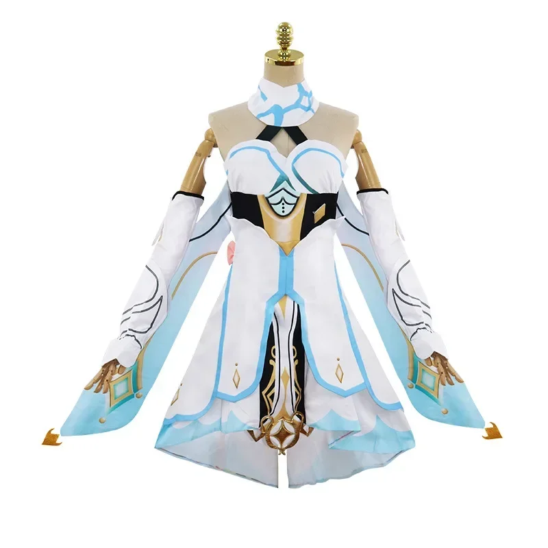 Lumine Cosplay Kostüm Kleid Perücke Anime Spiel Genshin Impact Lumine Cosplay Kleid Perücke Halloween Karneval Kostüme für Frauen