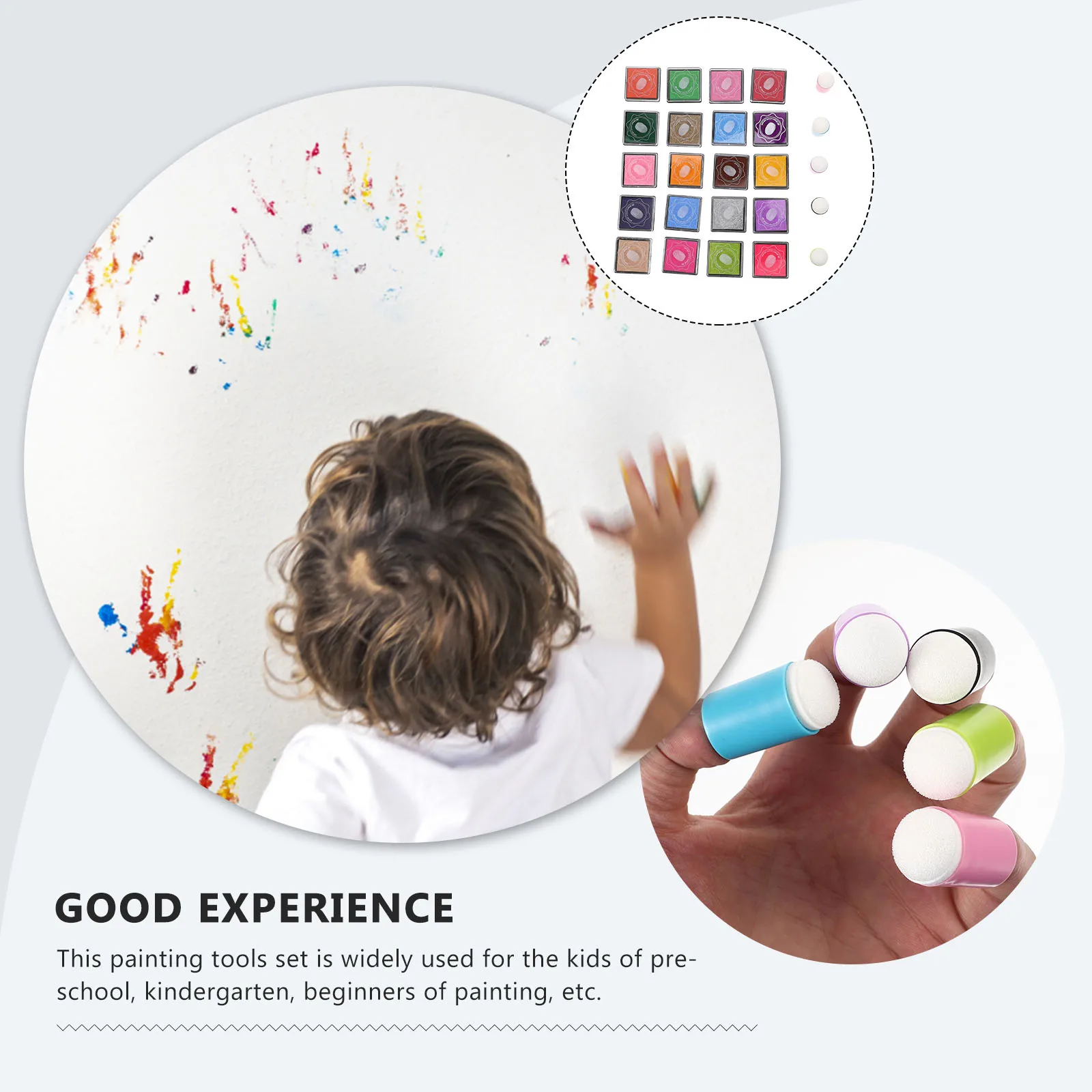 

1 set 1 Set Sponge Stamp Painting Tools For Kids Diy Ink Pad Finger Daubers Drawing Supplies Seal Craft Set