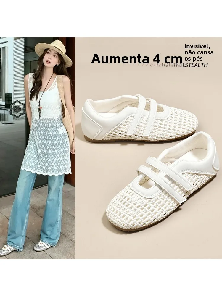 elevated-mary-janes-women's-shoes-flat-bottom-hollow-out-slip-on-breathable-mesh-spring-summer-fashion-single-shoes