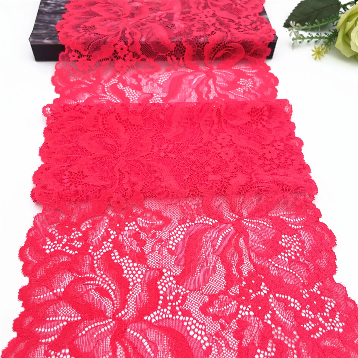 3y/lot larghezza 22.50cm rosa elasticizzato pizzo elastico gonna orlo per vestiti accessori per cucire Lingerie abito da sposa in pizzo