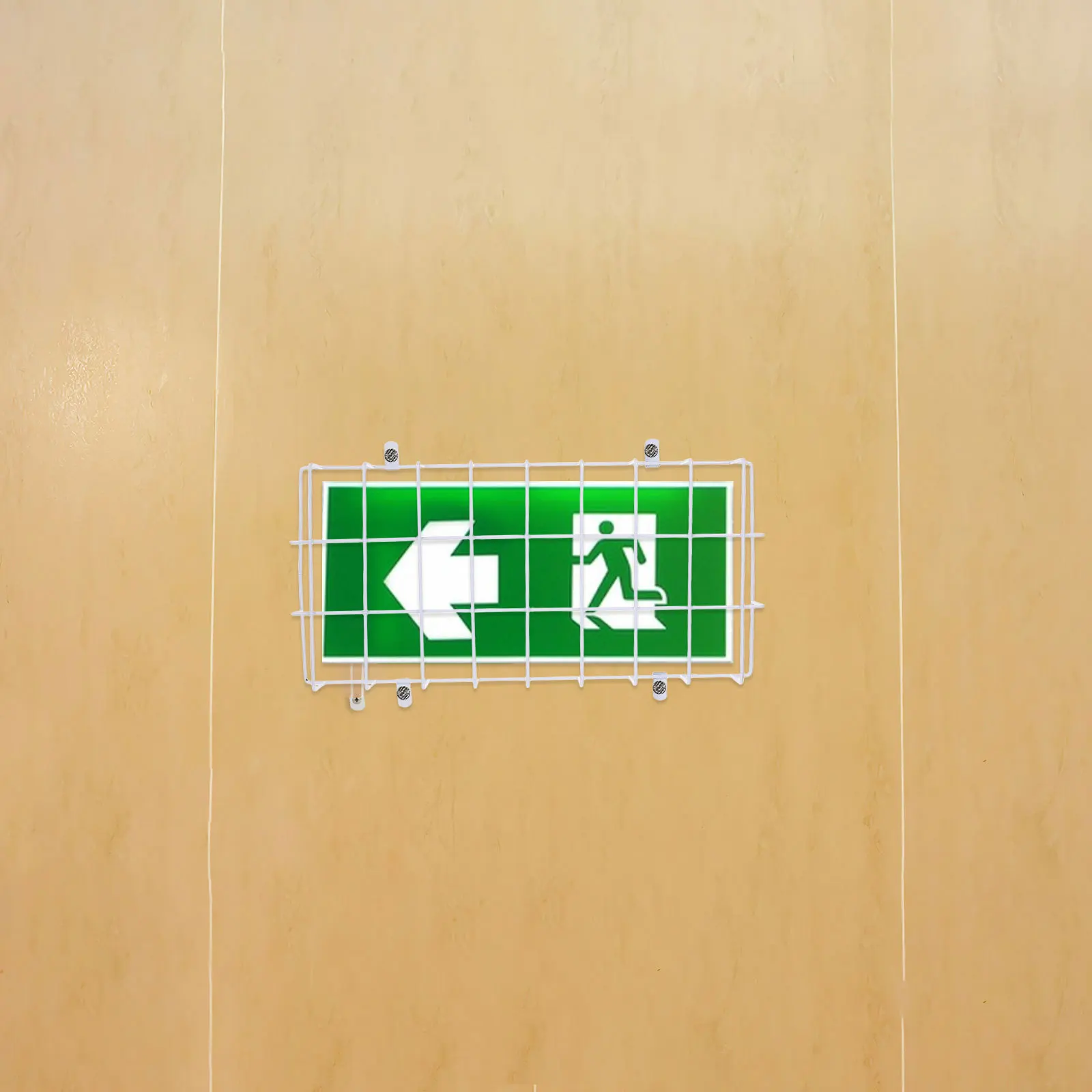 واقي حديد متين لعلامات الخروج، قفص سلكي، حماية إضاءة الطوارئ، صالة الألعاب الرياضية، الاستخدام التجاري، واقيات علامات الخروج التجارية #2