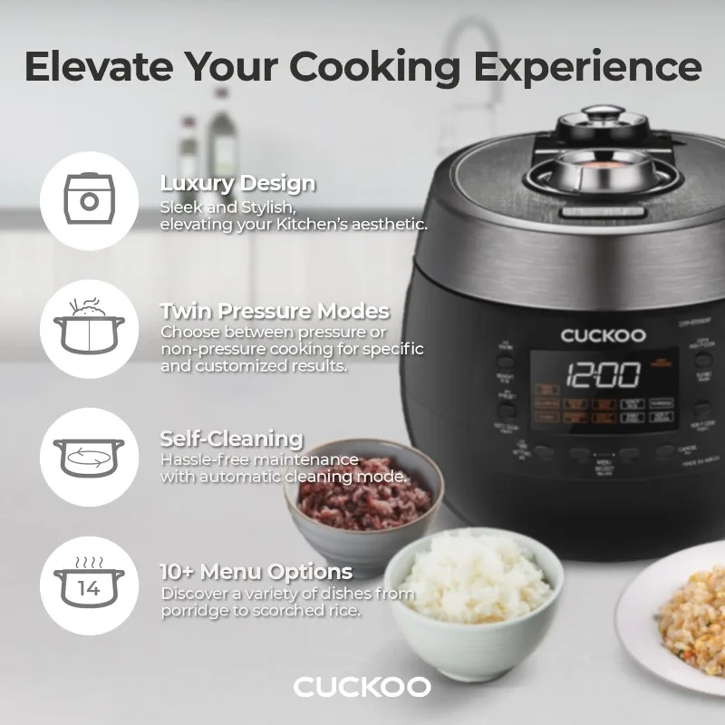 CRP-RT0609FB 6-Cup (Uncooked) / 12-Cup (Cooked) Twin Pressure Rice Cooker & Warmer with Nonstick Inner Pot, 14 Menu Options