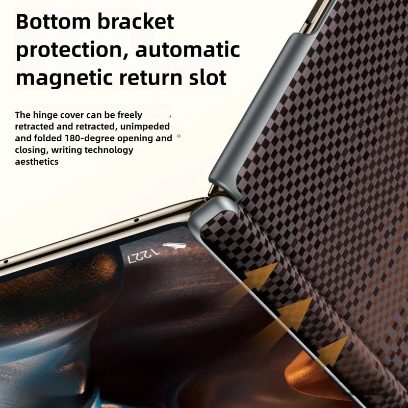 Fashional Slim Carbon Fiber Pattern Hinge Case For Samsung Galaxy Z Fold 7 6 5 For Magsafe Wireless Charge Hard Cover With Flim
