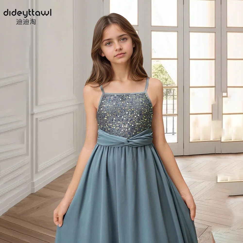Dideyttawl Personalizzato A-Line Tulle Cerniera Senza maniche Cinghie per spaghetti Abito da sera con paillettes 2025 Lunghezza pavimento Abiti da sposa