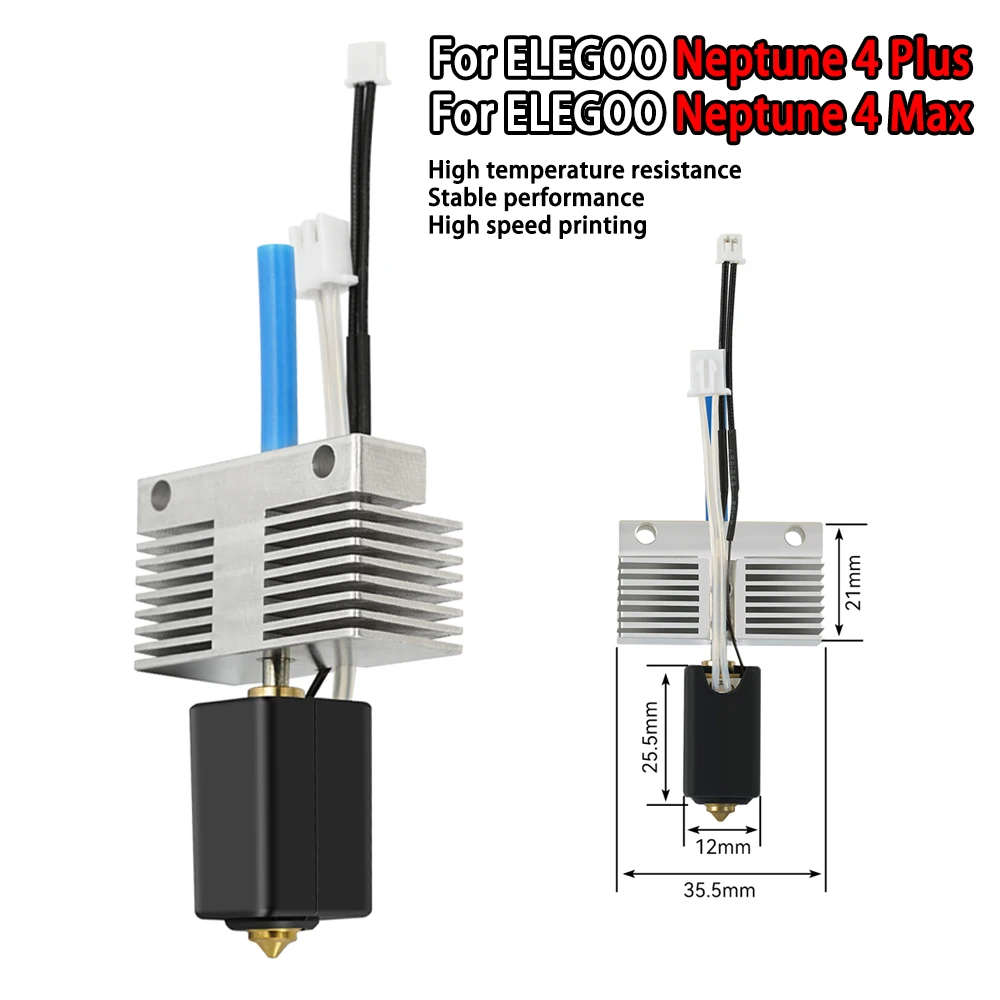 

Комплект Hotend 20 В 80 Вт для ELEGOO Neptune 4 PLUS/4 MAX 3D-принтер Комплект Hotend Керамический нагревательный стержень Головка экструдера 3D-принтера Печатающая головка