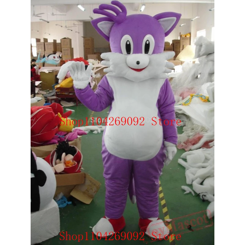 

New freak circus Fursuite Adult Purple Cat Mascot Costume Cartoon Cosplay Costumer Birthday Party Event Advertising Suite Custom