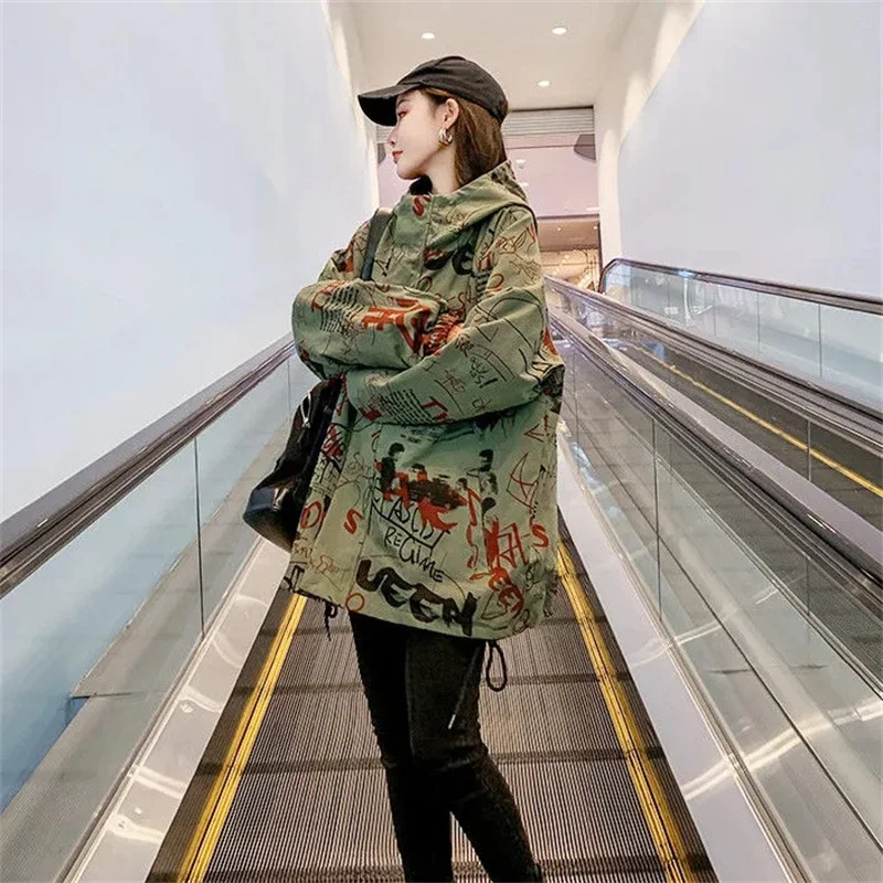 2024 Women Loose Fit Work Clothes Coat Ladies Large Size 4XL Hooded Baseball Jacket Spring Autumn Female Medium Long Styles Tops