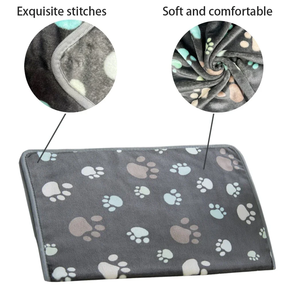 Pet Blanket Soft and Fluffy Cute Cartoon Pattern Pet Mat Warm Comfortable Blanket for Cat and Dogs High Quality Pet Supplies