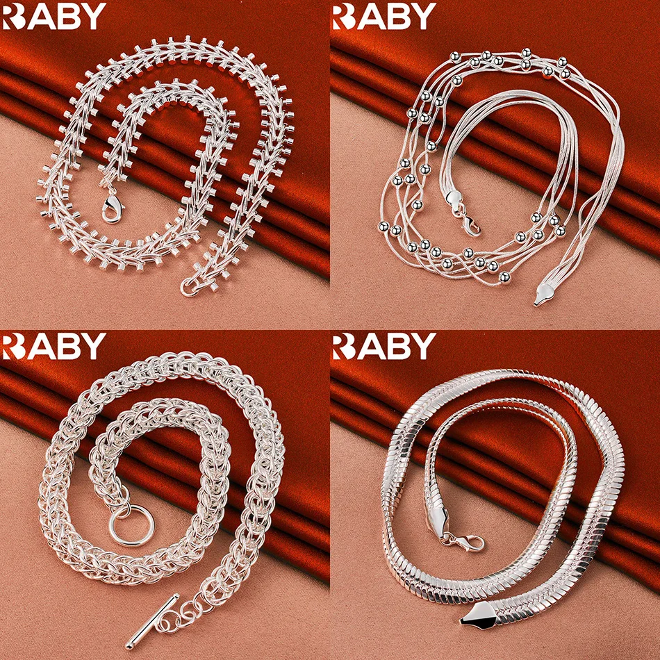 

URBABY стерлингового серебра 925 пробы 45 см геометрическое ожерелье для женщин и мужчин креативные подарки уличные универсальные вечерние и повседневная одежда