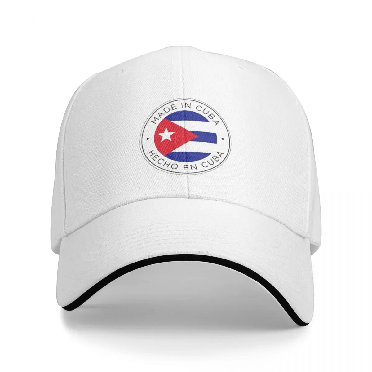 

Cuba Classic Sandwich Brim Baseball Cap - Adjustable Unisex Hat for Sports and Sun Protection