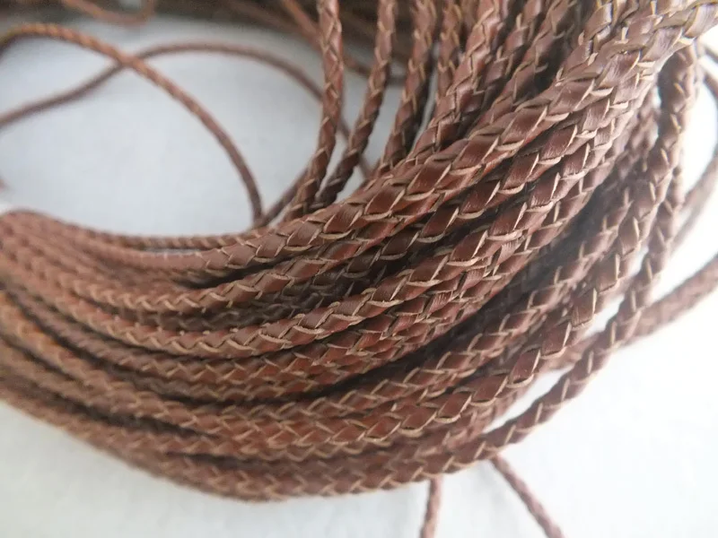 Factory wholesale !!!  high quality  3mm 50m  White  Braided Leather Cord For Jewelry Making !  Factory wholesale