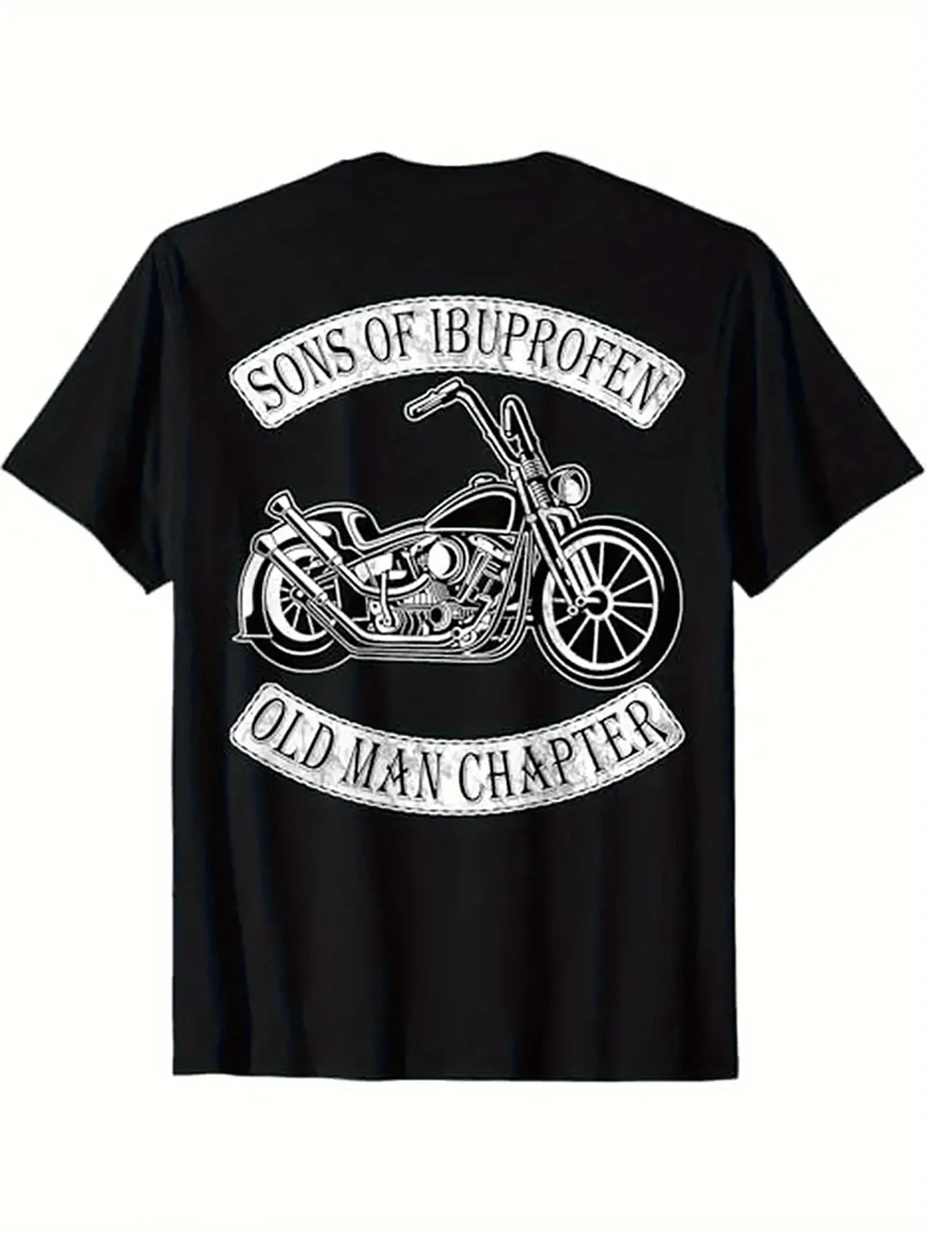 Sons of Ibuprofen Old man Chapter Motorcycle Print T-Shirt 100% Cotton O-Neck Short Sleeve Summer Casual Mens T-shirt Streetwear