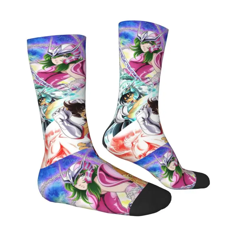 Calcetines de vestir personalizados Saintes Seiya Anime Manga calcetines de tripulación novedosos de moda cálidos para hombres y mujeres