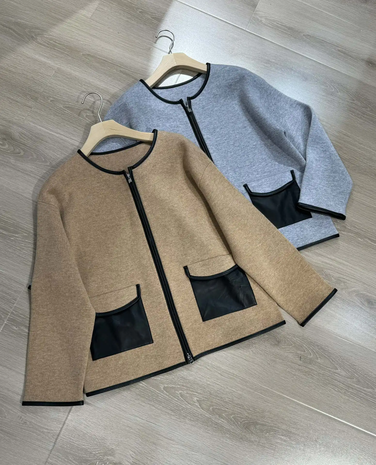 Autumn L*P Women\'s Jacket Long Sleeve Zipper Straight Casual Coat