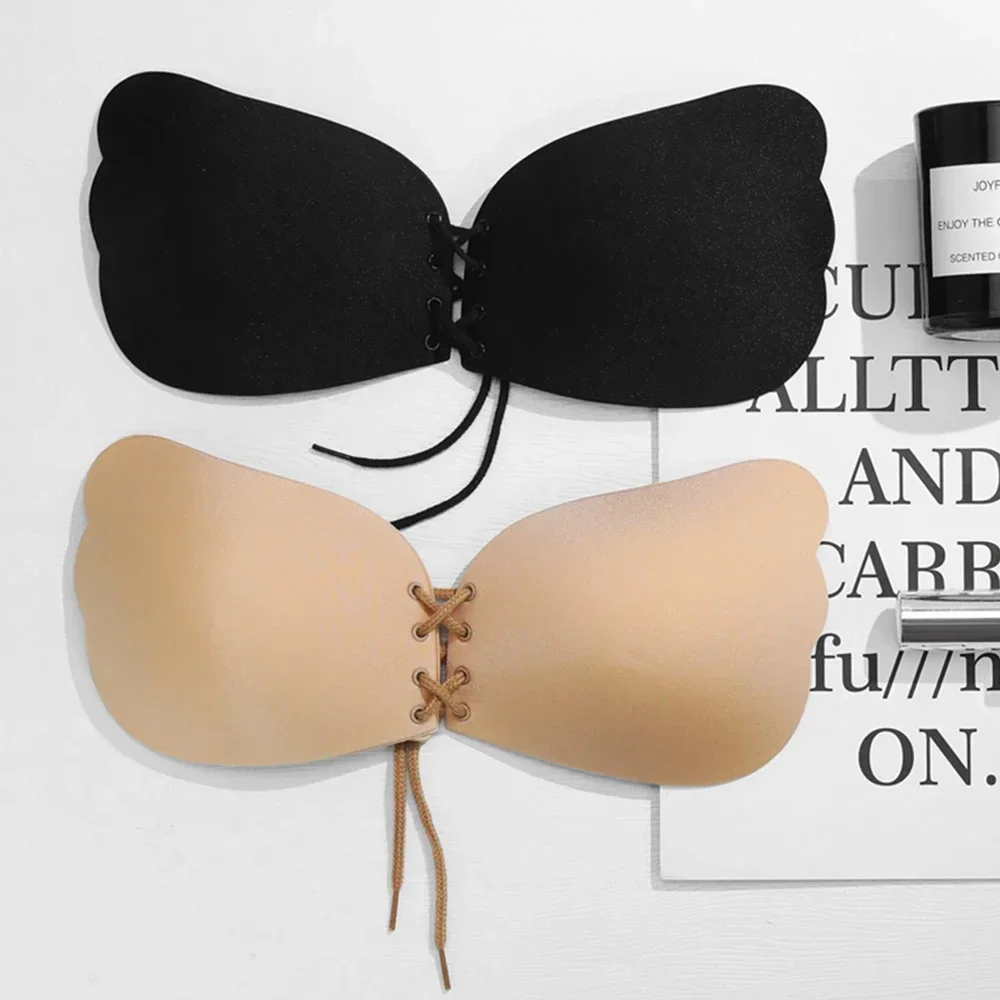 Sutiã adesivo invisível sem alças para mulheres, sutiãs push up, bralette de silicone sem costura, roupa interior sexy, lingerie sem costas